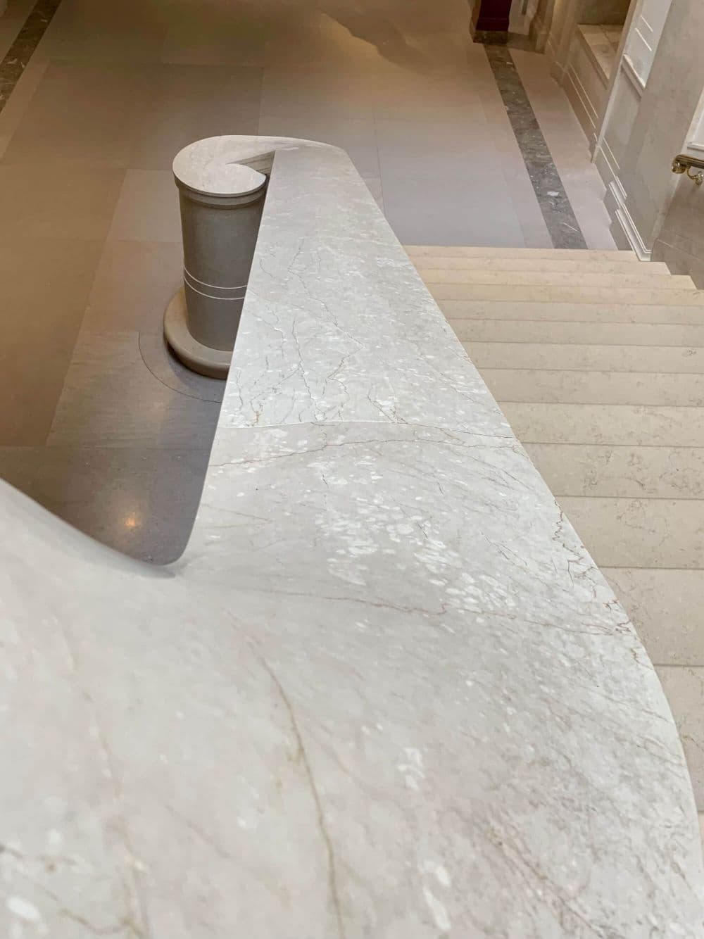 Seamless marble bannister.