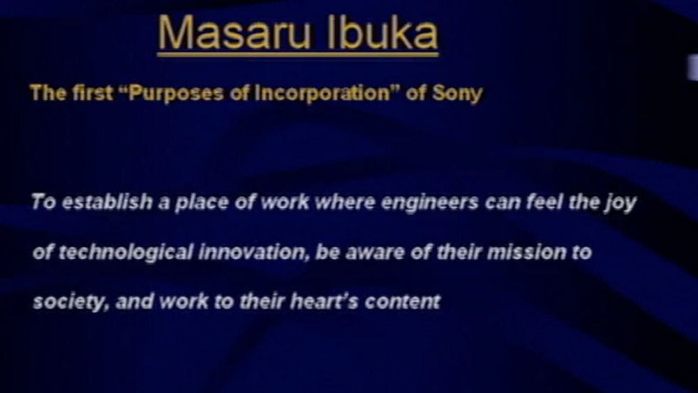 Explanation of Sony's principles.